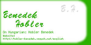 benedek hobler business card